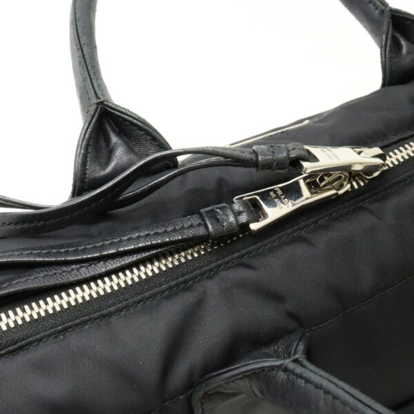 12430653 6 Prada Bomber Handbag Tote Bag Nylon Leather Nero Black