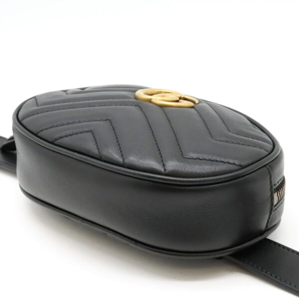 12430721 3 Gucci GG Marmont Waist Bag Leather Black