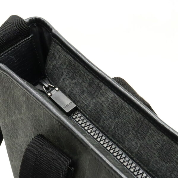 12430731 6 Gucci GG Supreme Tote Bag 2way Shoulder Bag Leather Dark Gray