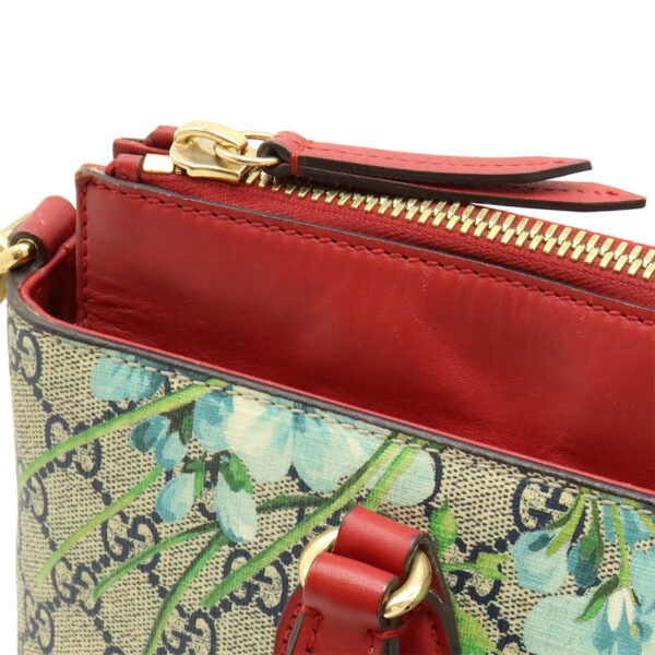 12430735 7 Gucci GG Blooms 2way Shoulder Bag Floral Leather Beige Blue