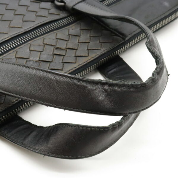 12430811 4 Bottega Veneta Intrecciato Shoulder Leather Black Gray