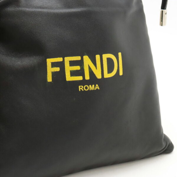 12430930 7 Fendi Logo Small Pouch Shoulder Bag Leather Black