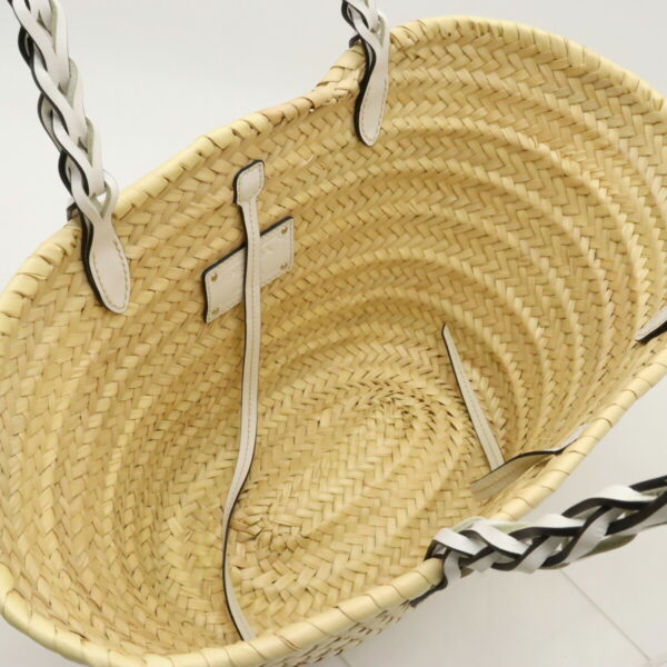 12430938 5 Prada Woven Palm Tote Bag Straw Leather Natural White