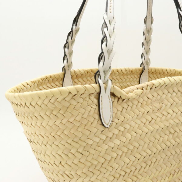 12430938 6 Prada Woven Palm Tote Bag Straw Leather Natural White