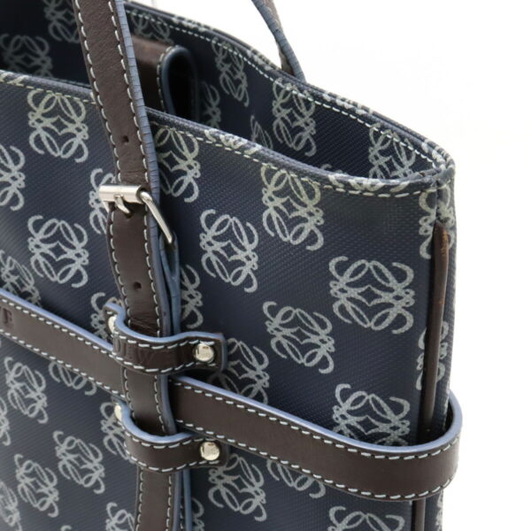 12430950 7 Loewe Anagram Tote Bag Leather Navy