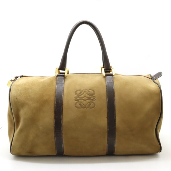 12440084 1 Loewe Anagram Travel Bag Suede Leather Beige