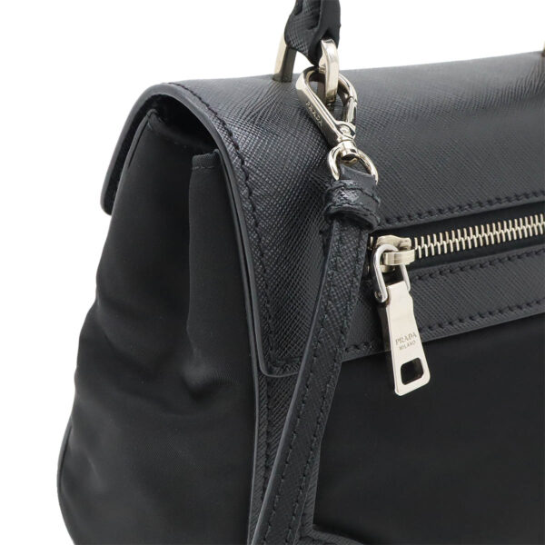 12440155 7 Prada Mini Handbag Saffiano Leather Nylon Nero Black