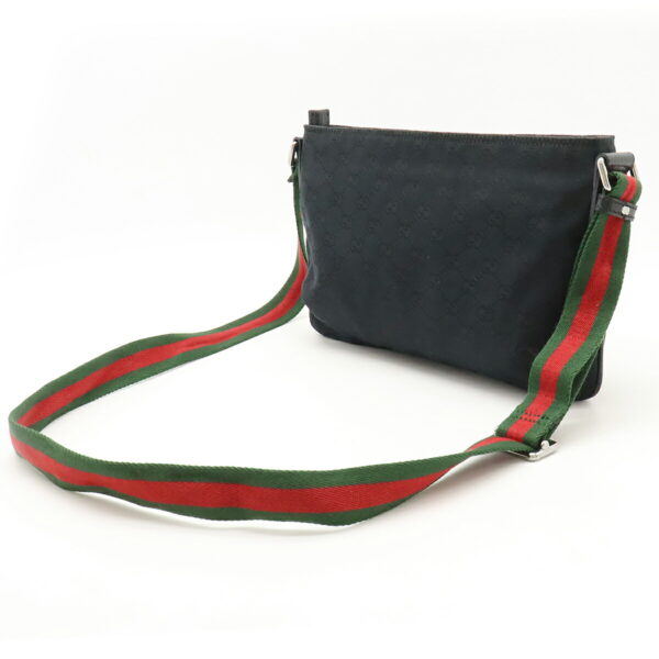 12440245 2 Gucci GG Shelly Line Pochette Leather Black Green Red