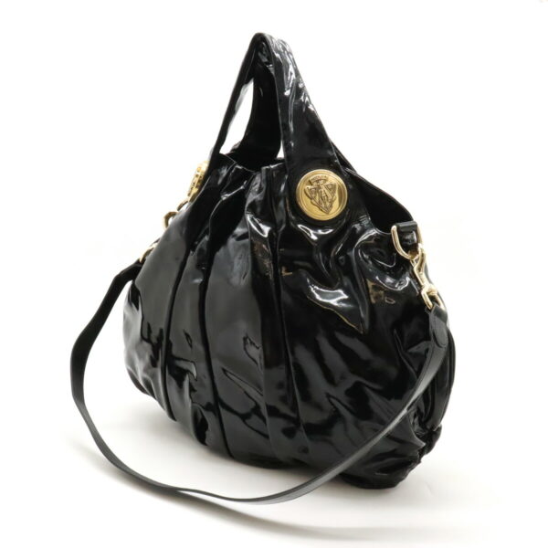 12440332 2 Gucci Hysteria Tote Bag 2way Shoulder Bag Patent Leather Black