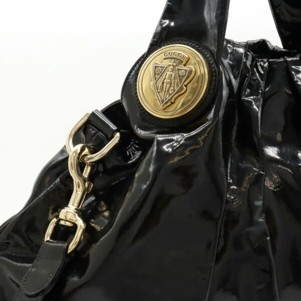 12440332 6 Gucci Hysteria Tote Bag 2way Shoulder Bag Patent Leather Black