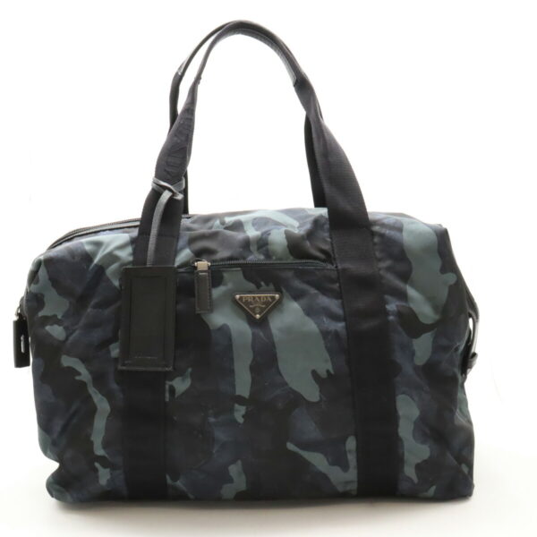 12440354 1 Prada Bag Camouflage Nylon Bleu Navy Multicolor