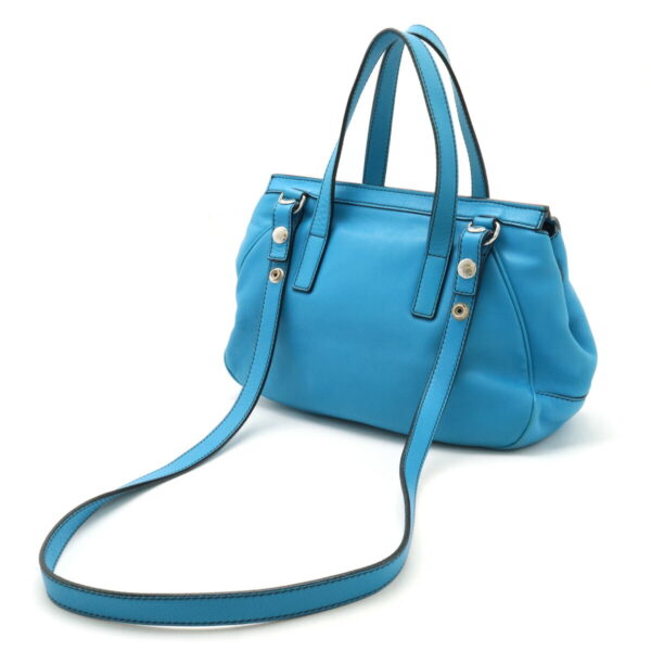 12440468 2 Loewe Anagram Handbag 2way Patent Leather Cyan