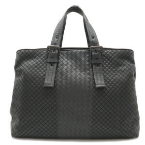 12440477 1 Prada Jacquard Tote Bag 2WAY Nylon Leather Nero Black