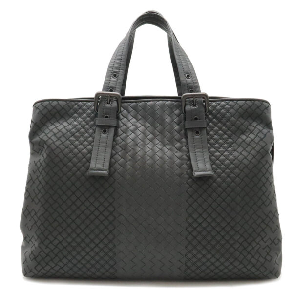 12440477 1 Bottega Veneta Intreccio Aurelio Tote Leather Gray