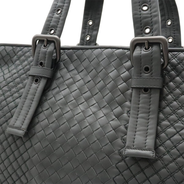 12440477 7 Bottega Veneta Intreccio Aurelio Tote Leather Gray