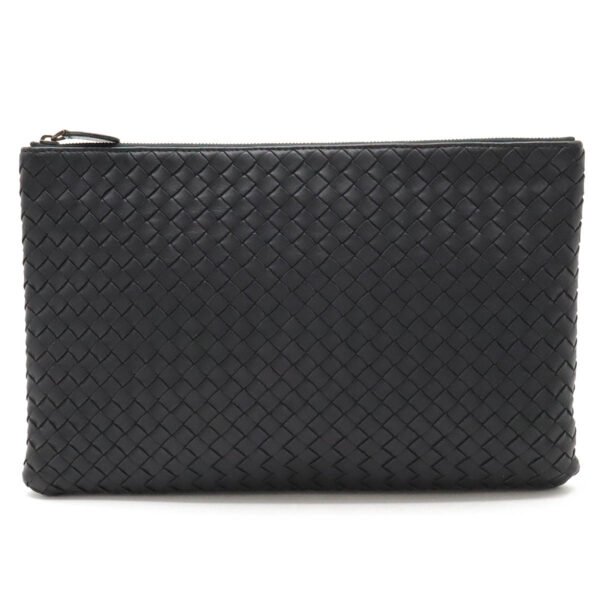 12440602 1 Bottega Veneta Intrecciato Clutch Leather Dark Navy