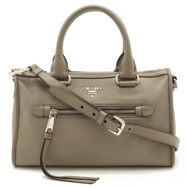 12440635 1 Prada Handbag 2WAY Leather Greige