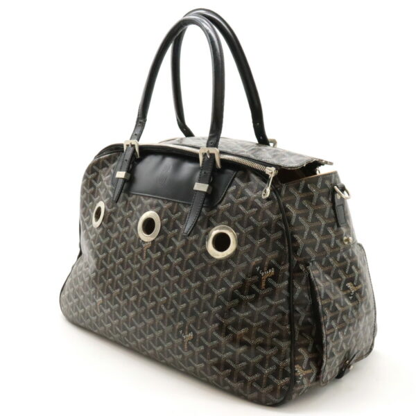 12440858 2 Goyard Sac Cyan Yuro Pet Carrier Bag Leather Black