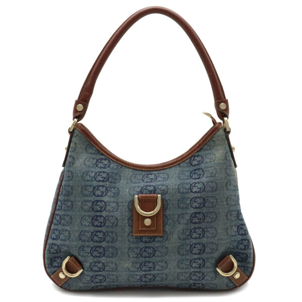 12440896 1 Gucci Interlocking G Denim Shoulder Bag Blue Brown