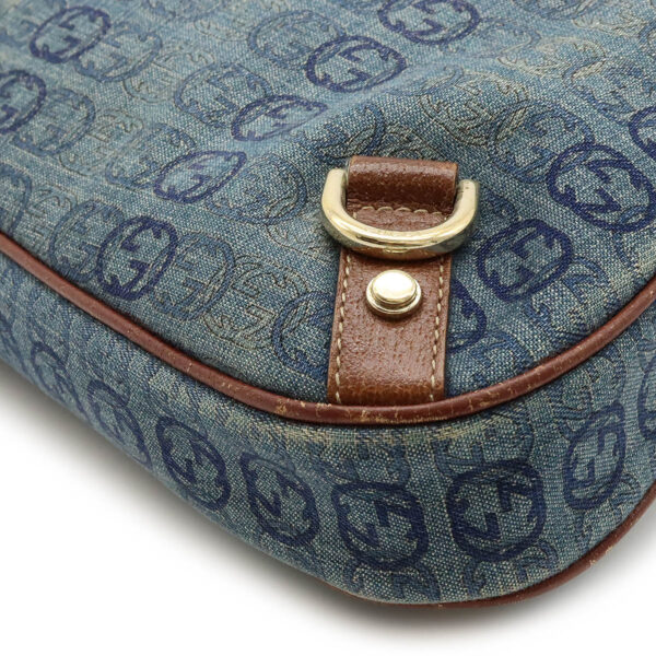 12440896 3 Gucci Interlocking G Denim Shoulder Bag Blue Brown