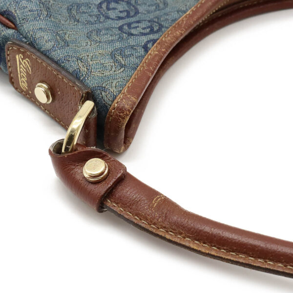 12440896 8 Gucci Interlocking G Denim Shoulder Bag Blue Brown