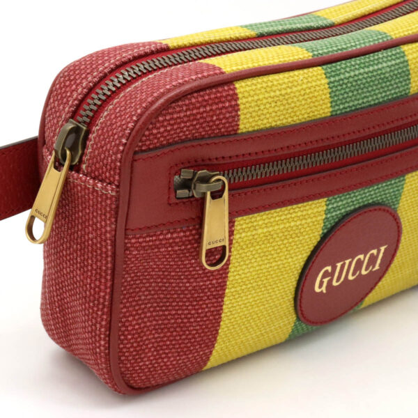 12450109 4 Gucci Viadera Striped Body Bag Red Yellow Blue