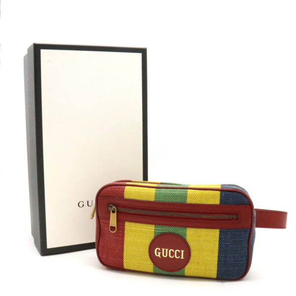 12450109 9 Gucci Viadera Striped Body Bag Red Yellow Blue