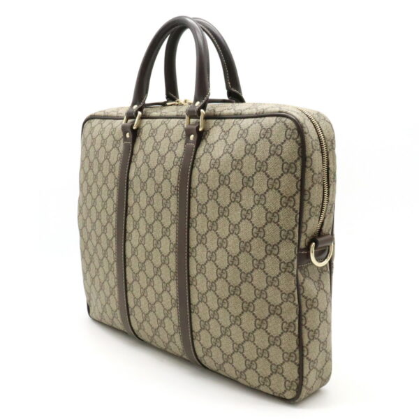 12450246 2 Gucci GG Supreme Briefcase Leather Beige Brown