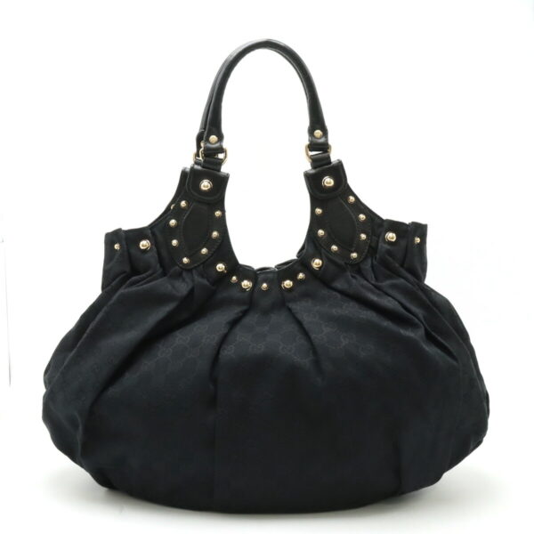 12450254 1 Gucci GG Studded Tote Bag Leather Black