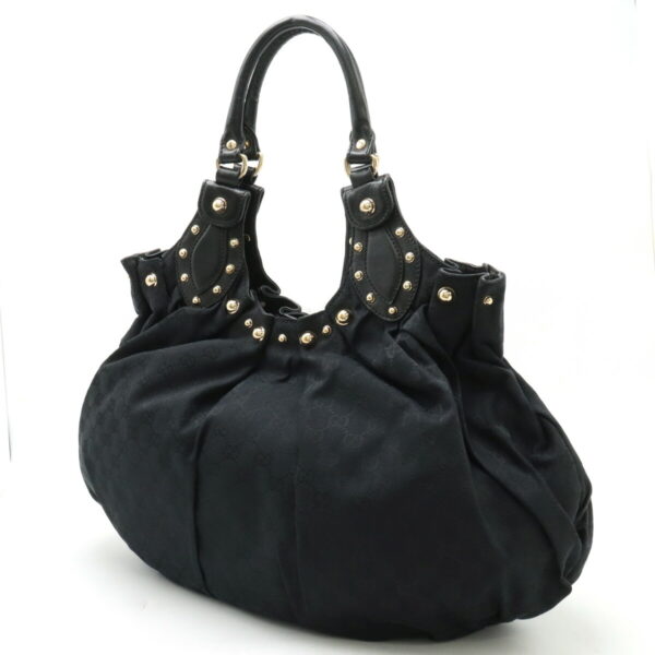 12450254 2 Gucci GG Studded Tote Bag Leather Black