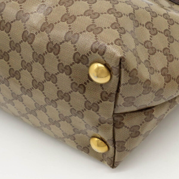 12450291 3 Gucci GG Crystal Tote Bag Leather Khaki Brown