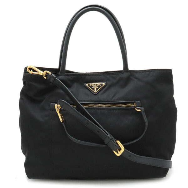 12450480 1 Prada Tote Bag 2WAY Nylon Leather Nero Black