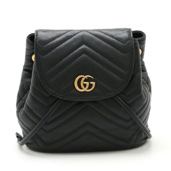 12450572 1 Gucci GG Marmont Rucksack Leather Black