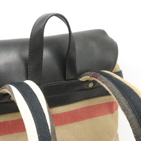 12450635 6 Burberry Mega Check Backpack Leather Brown