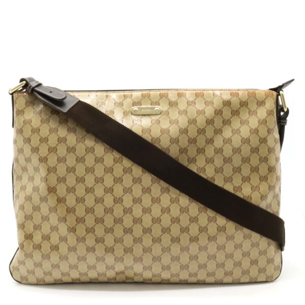 12450643 1 Gucci GG Crystal Messenger Bag Khaki Brown