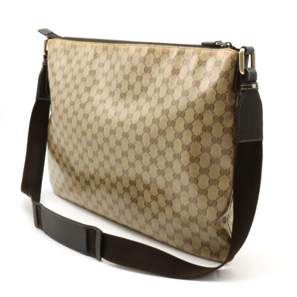 12450643 2 Gucci GG Crystal Messenger Bag Khaki Brown