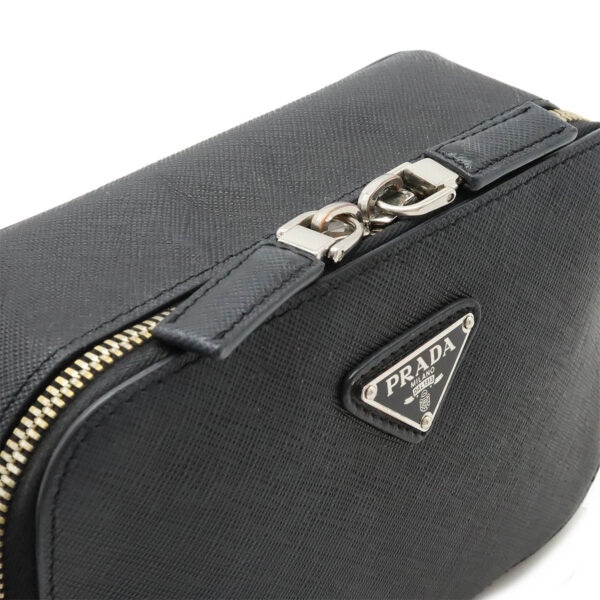 12450735 6 Prada Saffiano Shoulder Bag Pochette Leather Nero Black