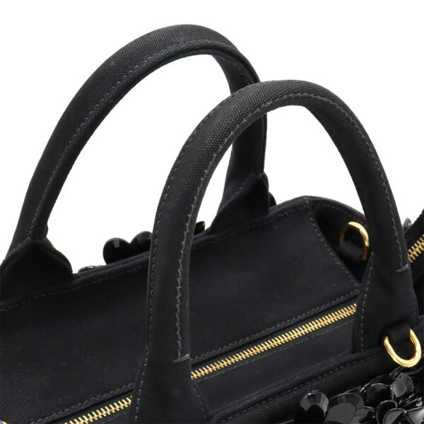 12450755 4 Prada Wicker Basket Bag Canvas Nero Black