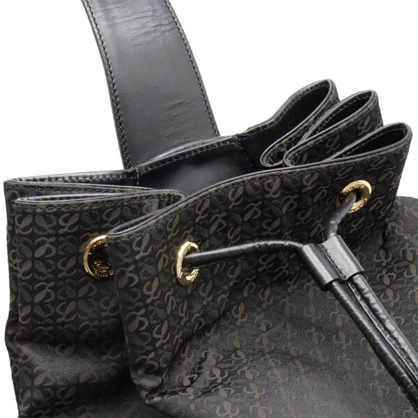 12450758 4 Loewe Anagram Jacquard Shoulder Bag Leather Black