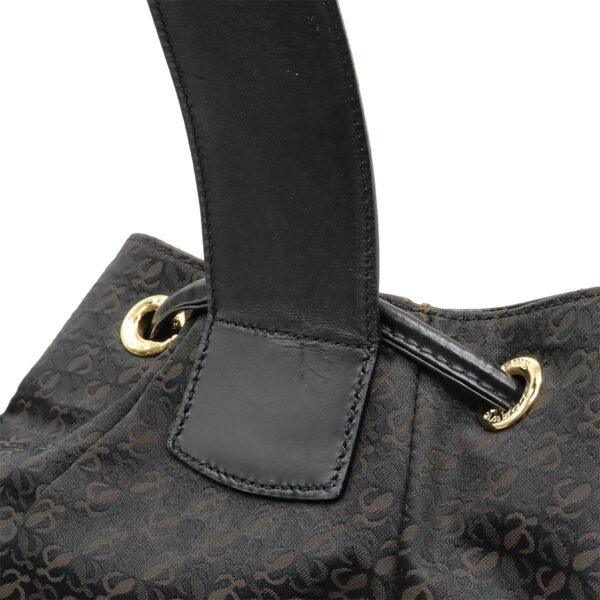 12450758 7 Loewe Anagram Jacquard Shoulder Bag Leather Black