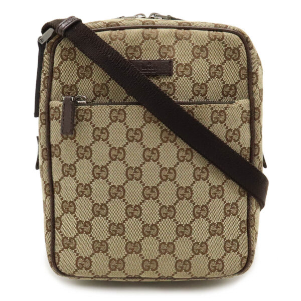 12450768 1 Gucci GG Crossbody Bag Leather Beige Brown