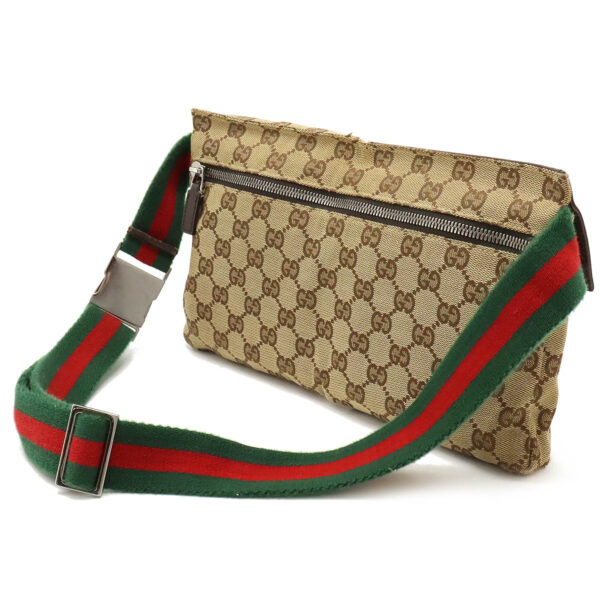 12450773 2 Gucci GG Waist Pouch Leather Khaki Brown