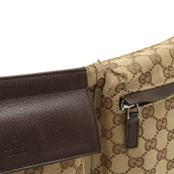 12450773 6 Gucci GG Waist Pouch Leather Khaki Brown