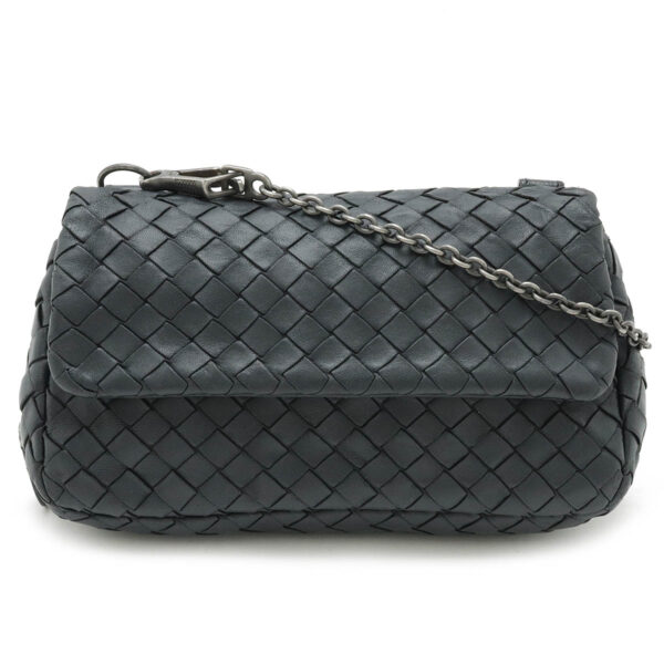 12450865 1 Bottega Veneta Intrecciato Pochette Leather Gray