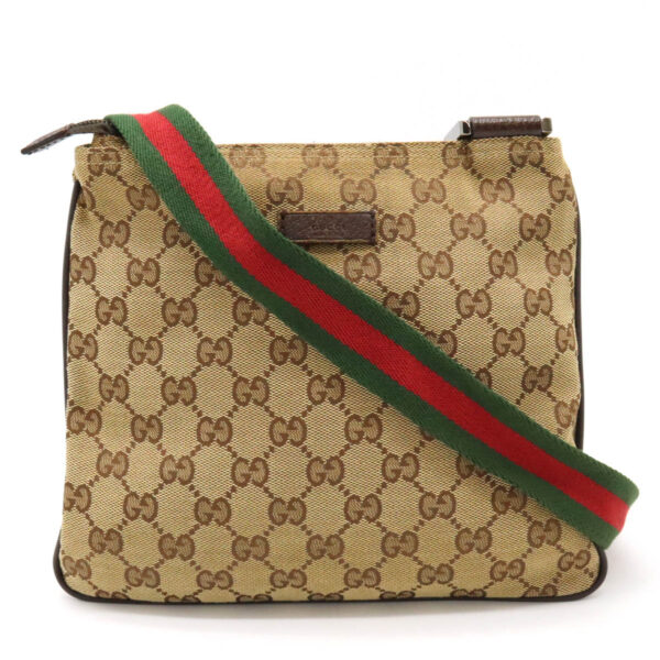 12450909 1 Gucci GG Sherry Line Pochette Khaki Beige Brown