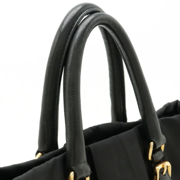 12460088 4 Prada Mini Tote Bag Nylon Leather Nero Black