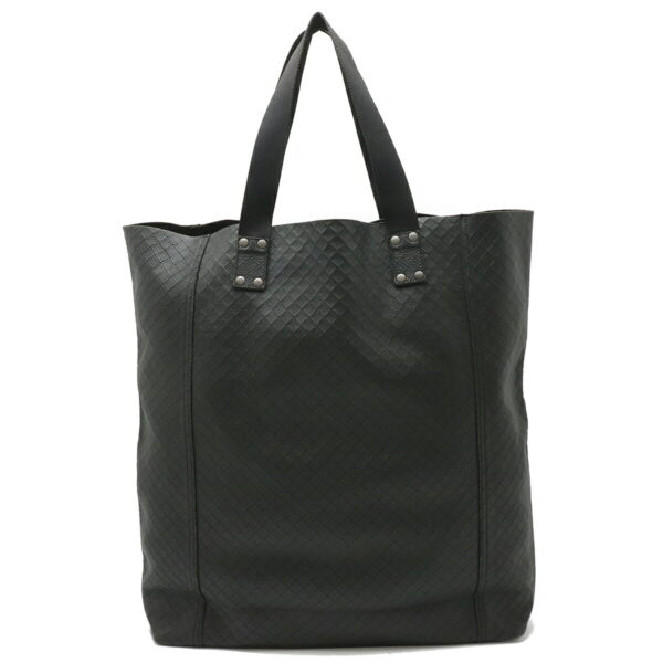 12460101 1 Bottega Veneta Intreccio Mirage Tote Leather Black