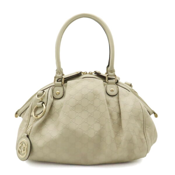 12460280 1 Gucci Sookie Guccisima Shoulder Bag Leather Ivory