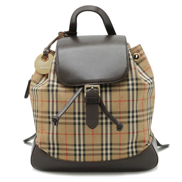 12460356 1 Burberry Nova Check Shadow Horse Backpack Leather Beige