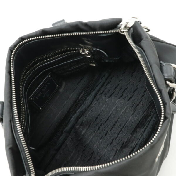 12460370 7 Prada Handbag Tote Bag Nylon Leather Nero Black